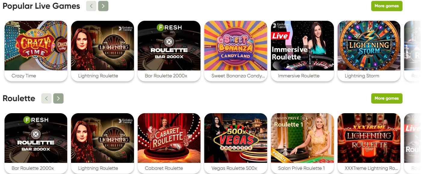fresh casino live casino