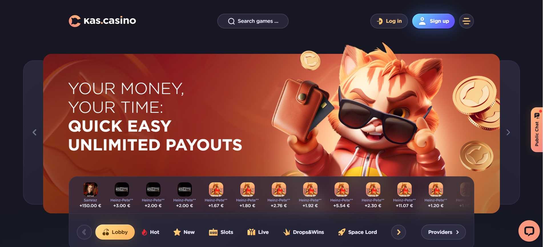 kas casino main page