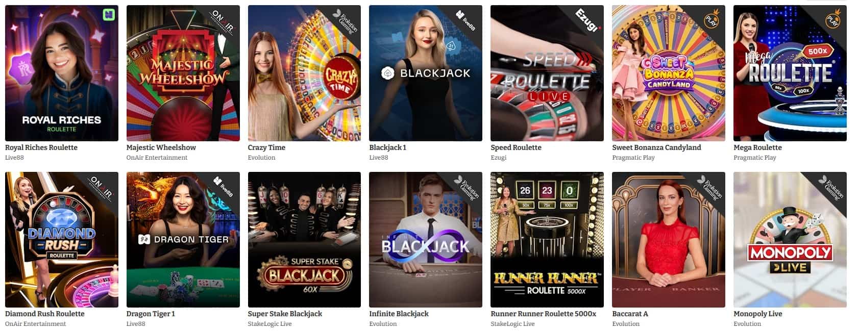 lucky spins live casino