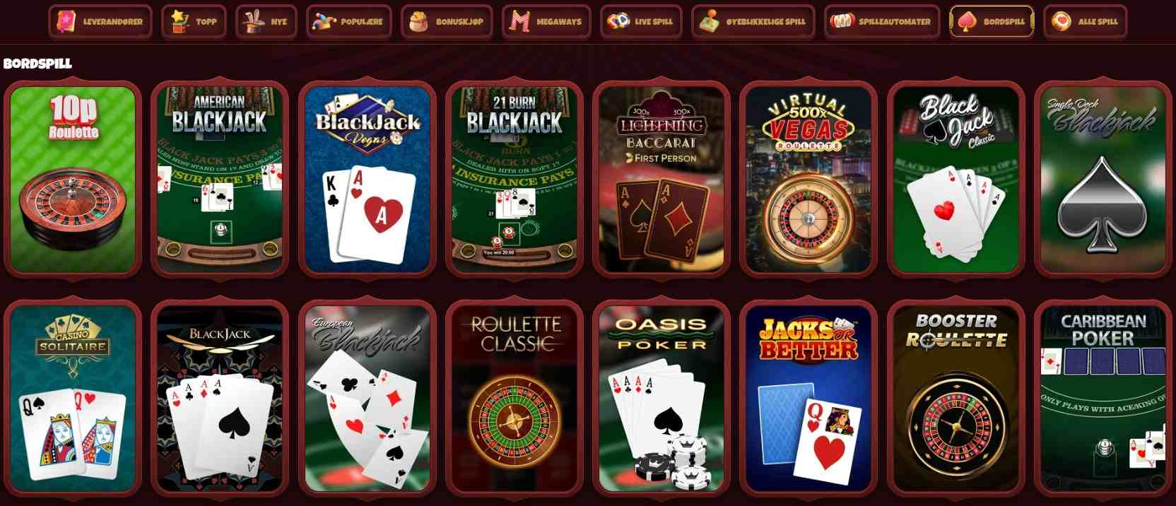 magius casino table games