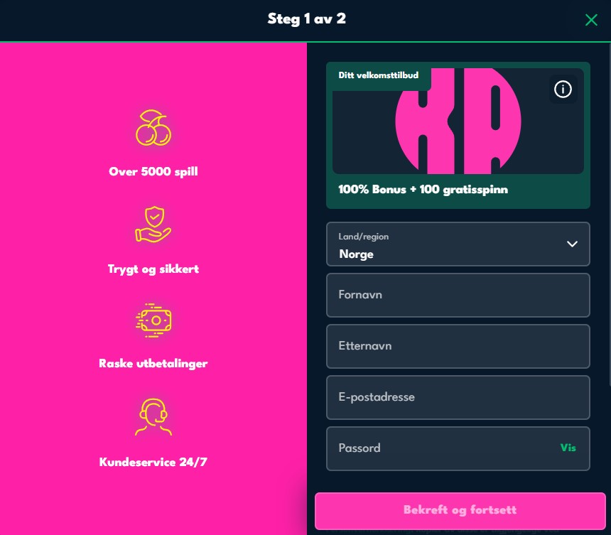 rocketriches casino registration