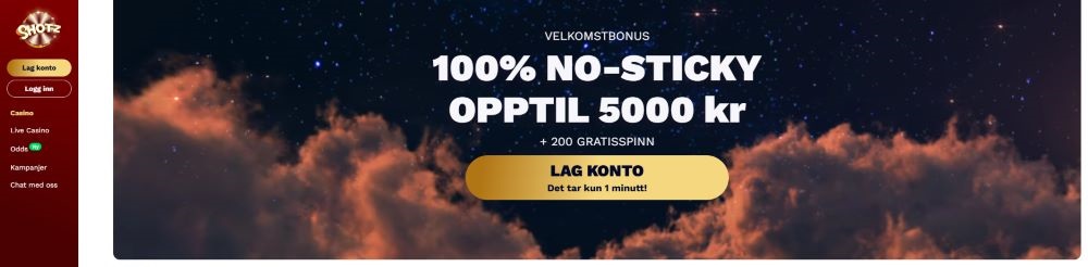 shotz casino velkomstbonus