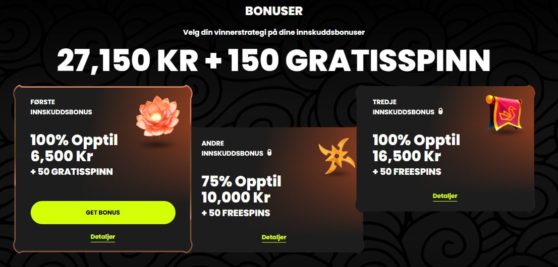 spin samurai bonuser