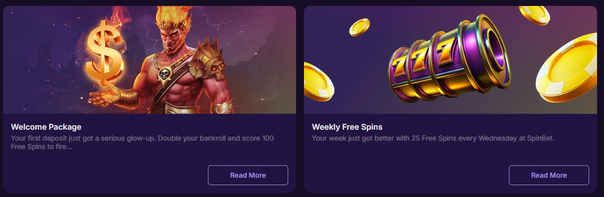 spinbet bonuser