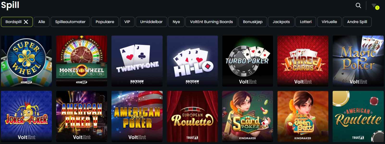 starzino table games