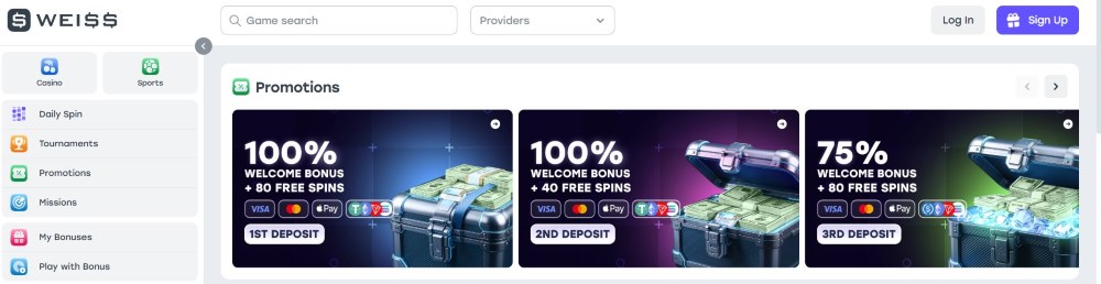 weiss casino velkomstbonus