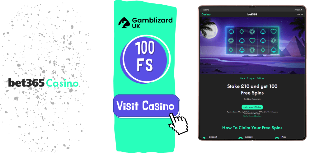 100 free spins at bet365 casino