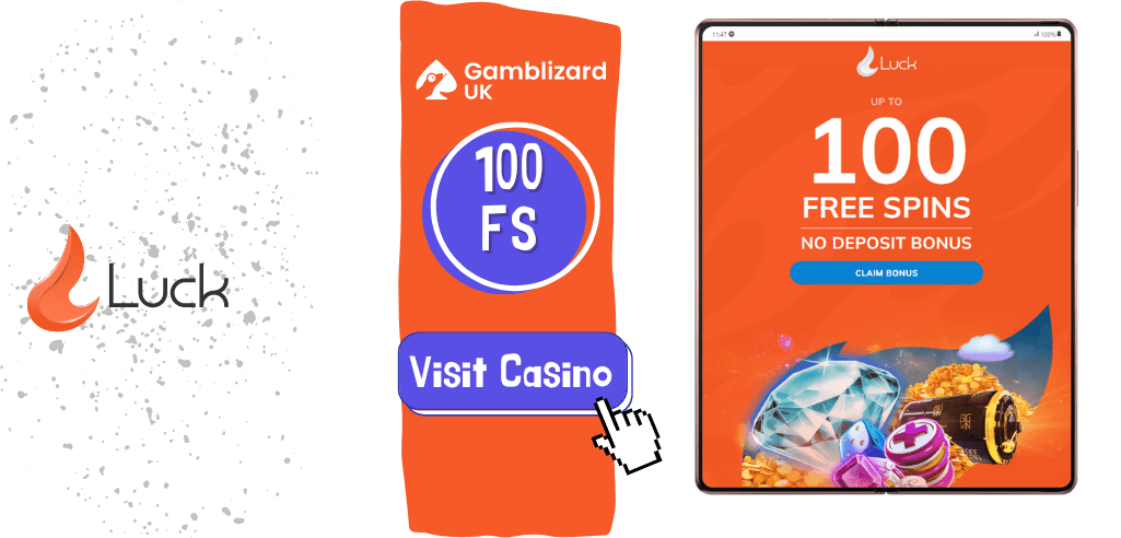 100 free spins at luck casino