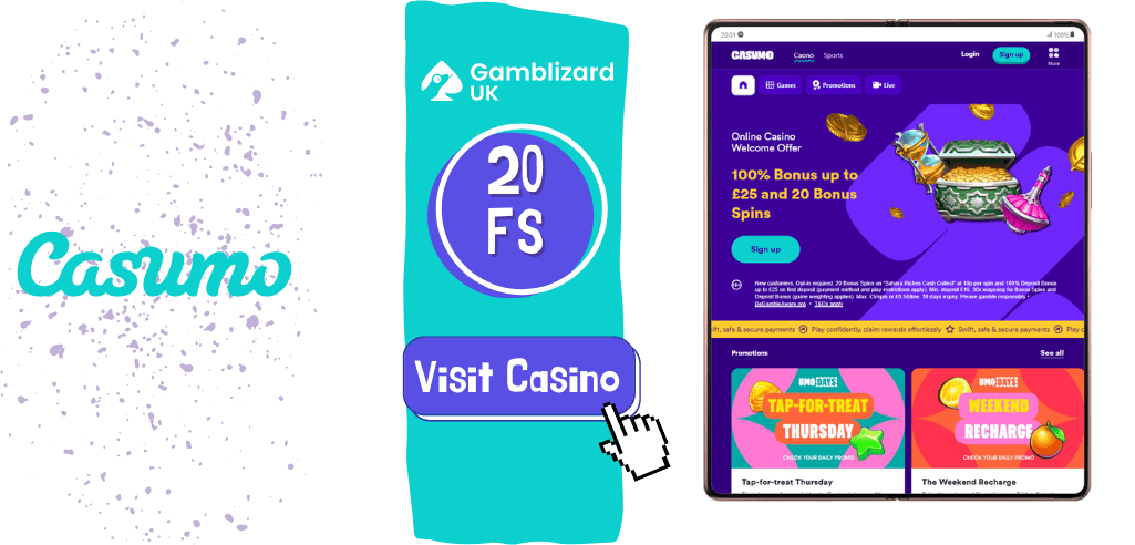 20 free spins at Casumo