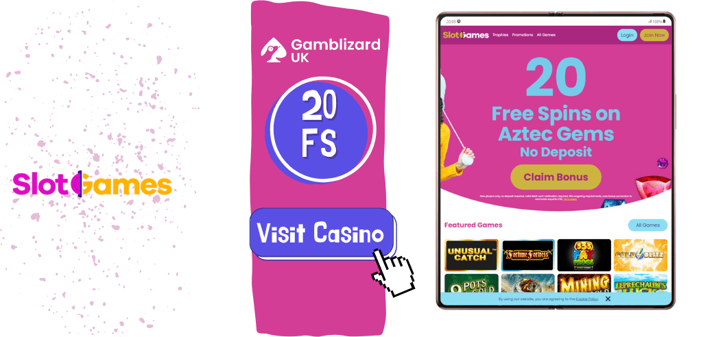 20 free spins at Slotgames co uk