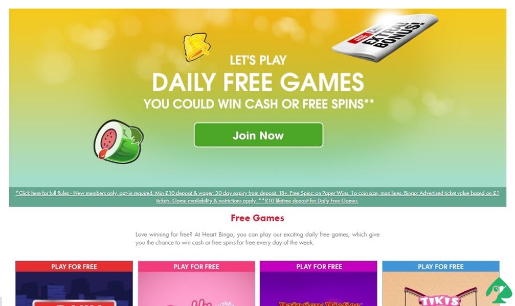 Heart Bingo daily free games