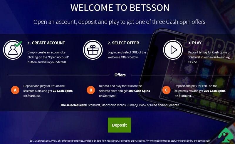 betsson sign up bonus