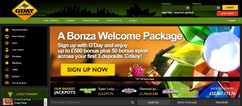 gday casino no deposit bonus code