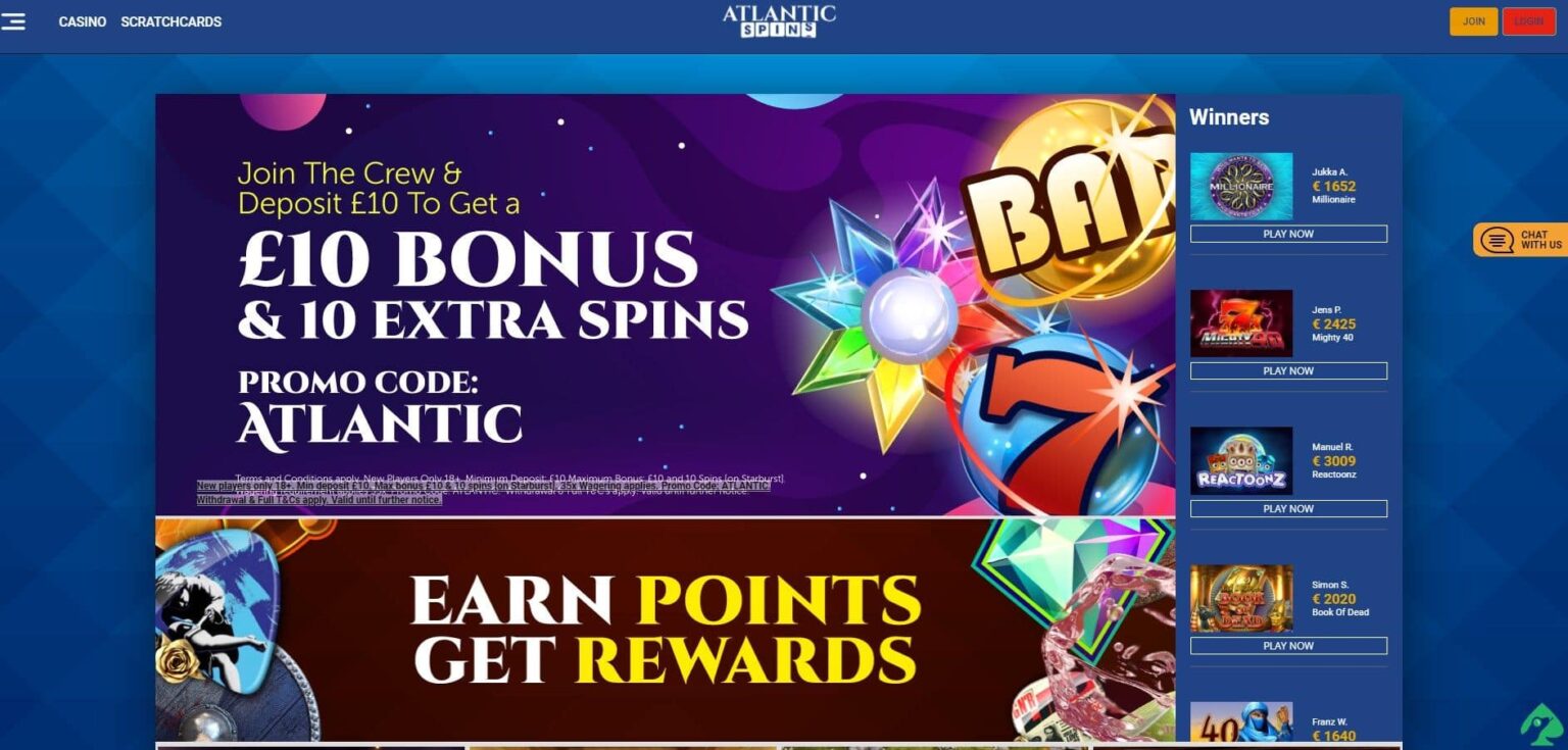 Activate New Atlantic Spins Bonus Promo Codes & Claim Your Free Spins