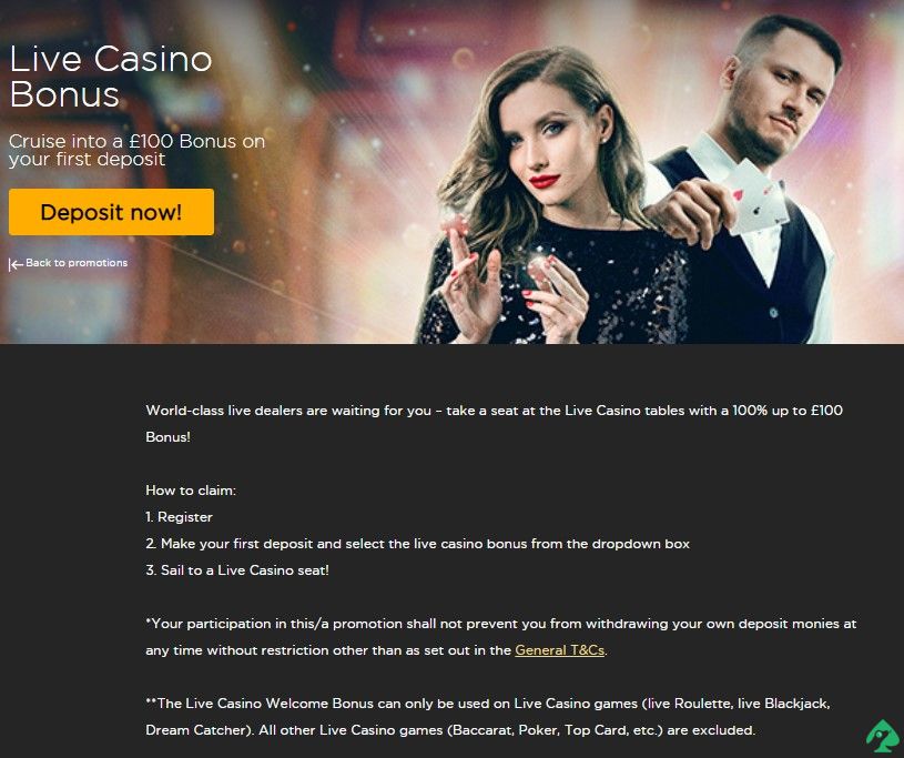 cruise live casino first deposit bonus