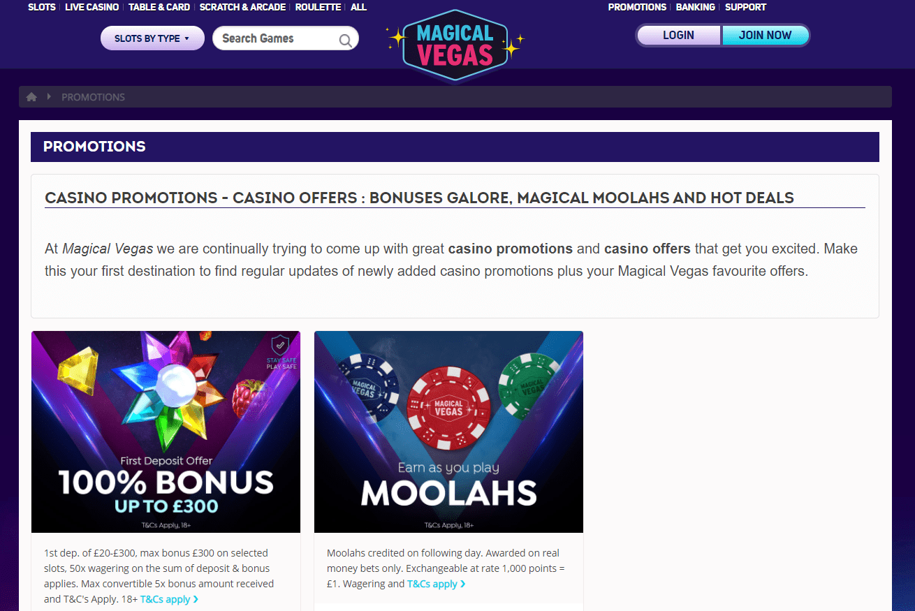 Magical Vegas promotions