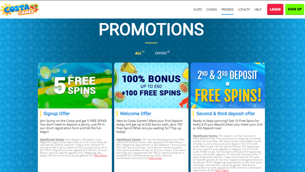 CasinoCostaGames Promotions