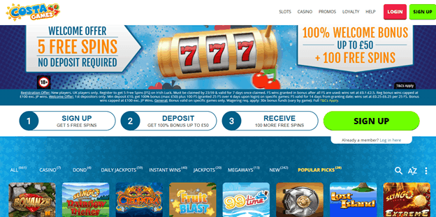 Casino CostaGames bonuses