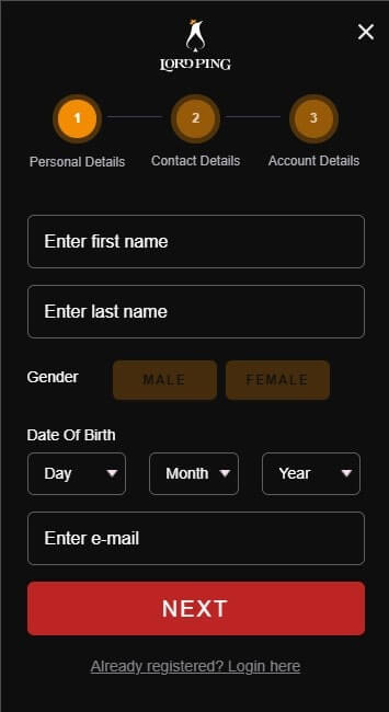 lord ping casino signup