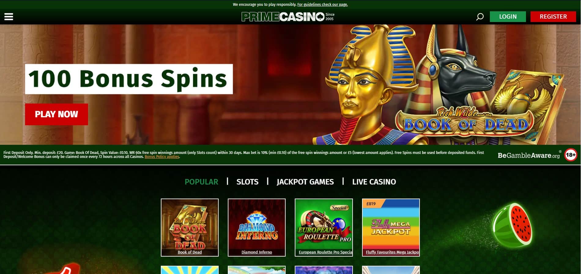 prime casino bonuses