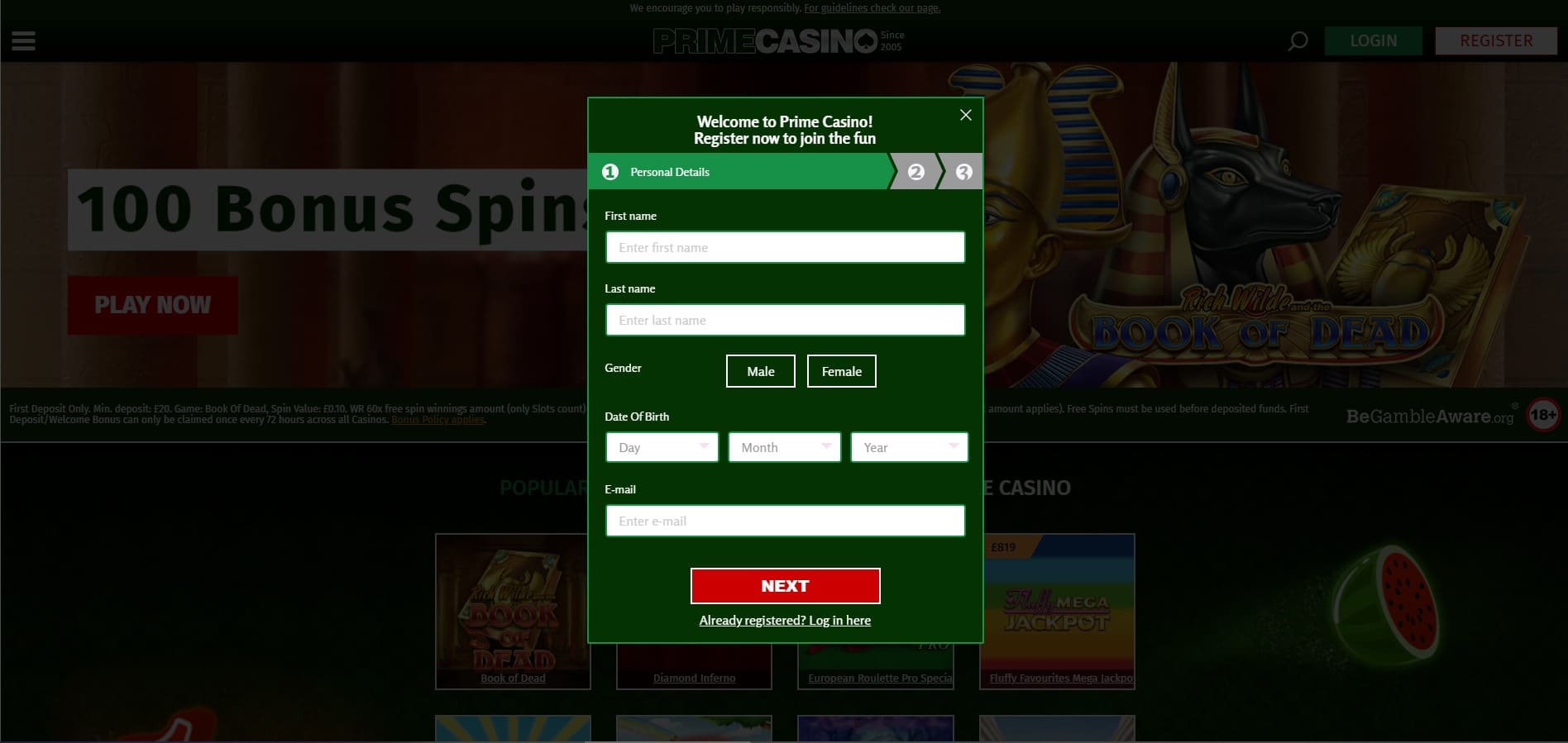 Prime Casino Coupon Code