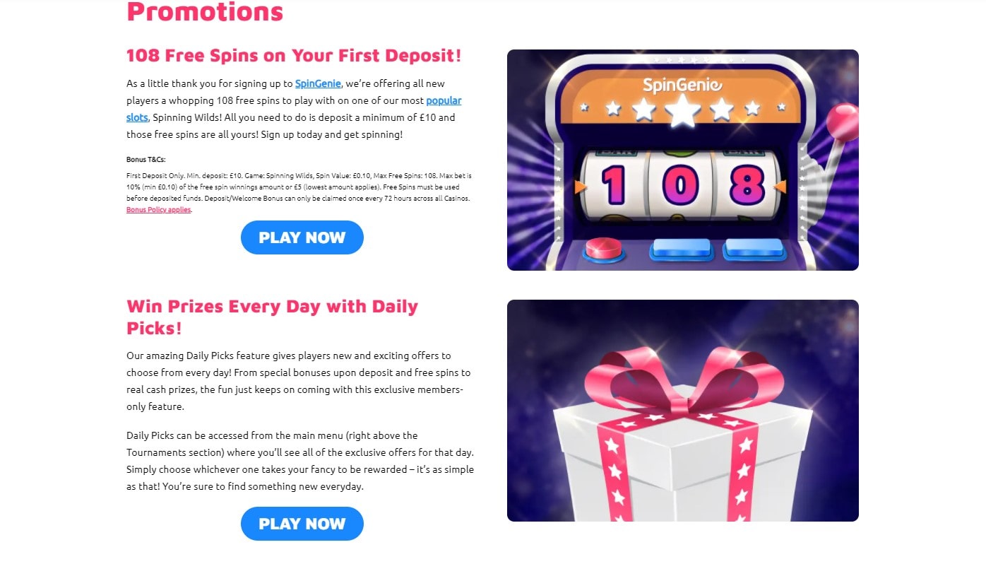 spin genie 10 free spins no deposit