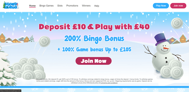 SnowyBingo casino promotions