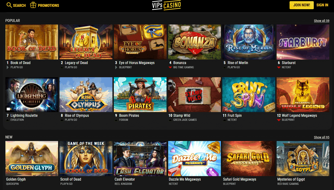 VIPs Casino games