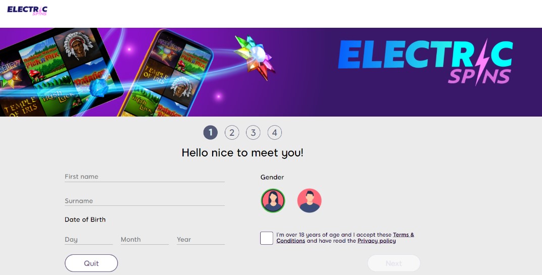 electric spins account creation