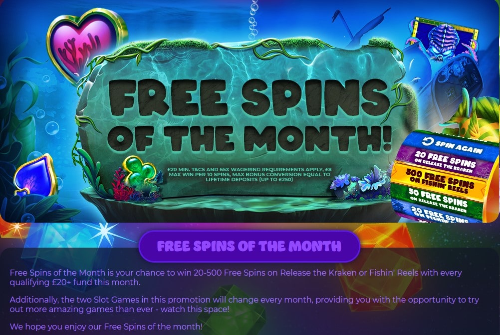 crystal slots free spins of the month