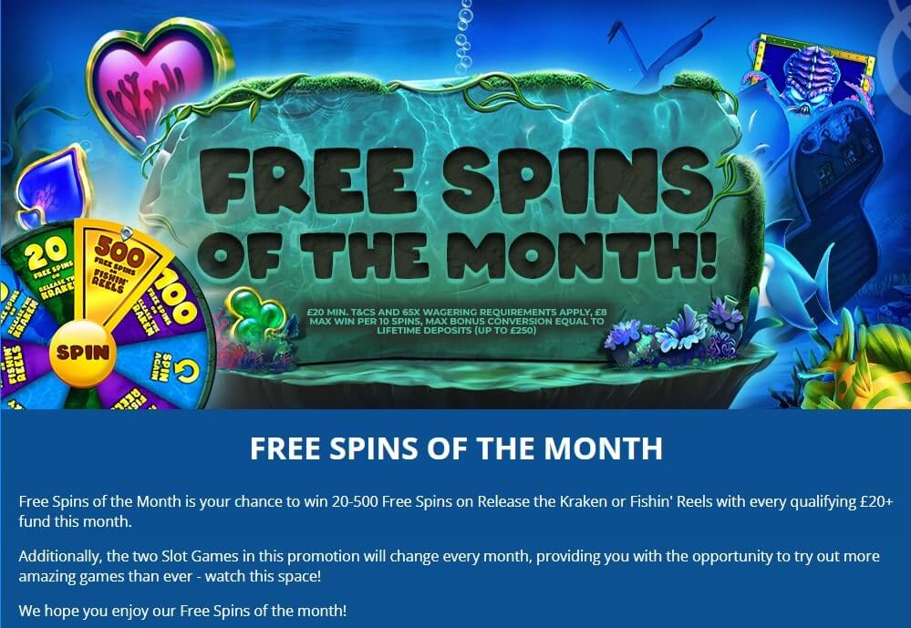 Dove Bingo Free Spins of the Month