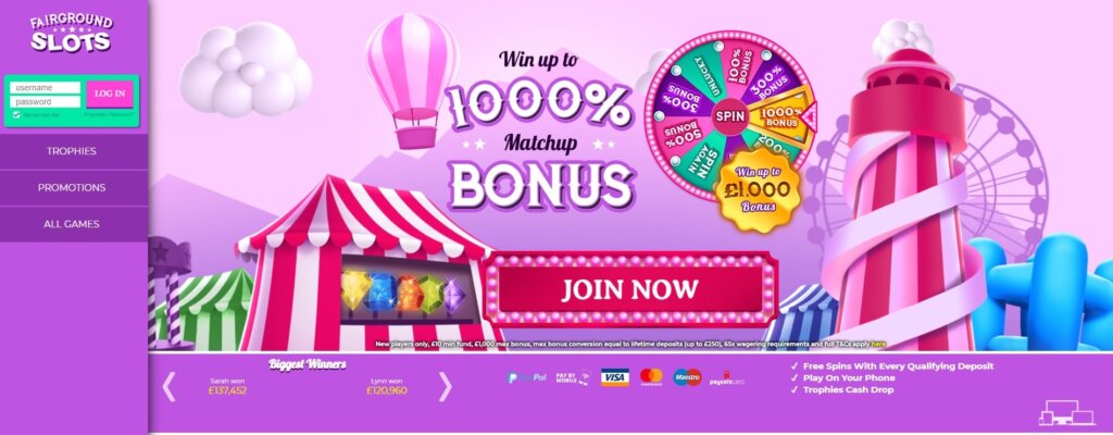 fairground slots casino promo code