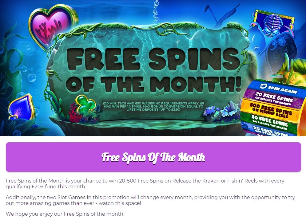 fairground slots free spins of the month
