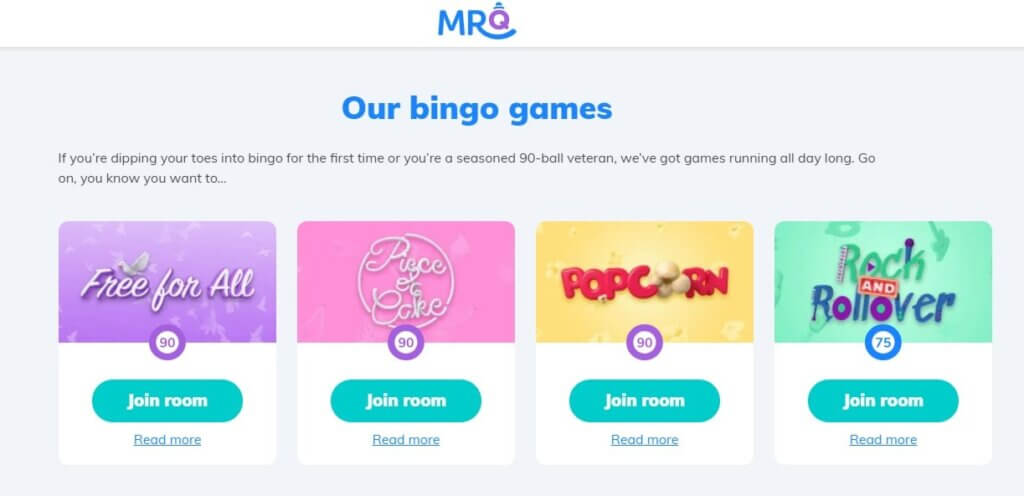 mr q bingo games