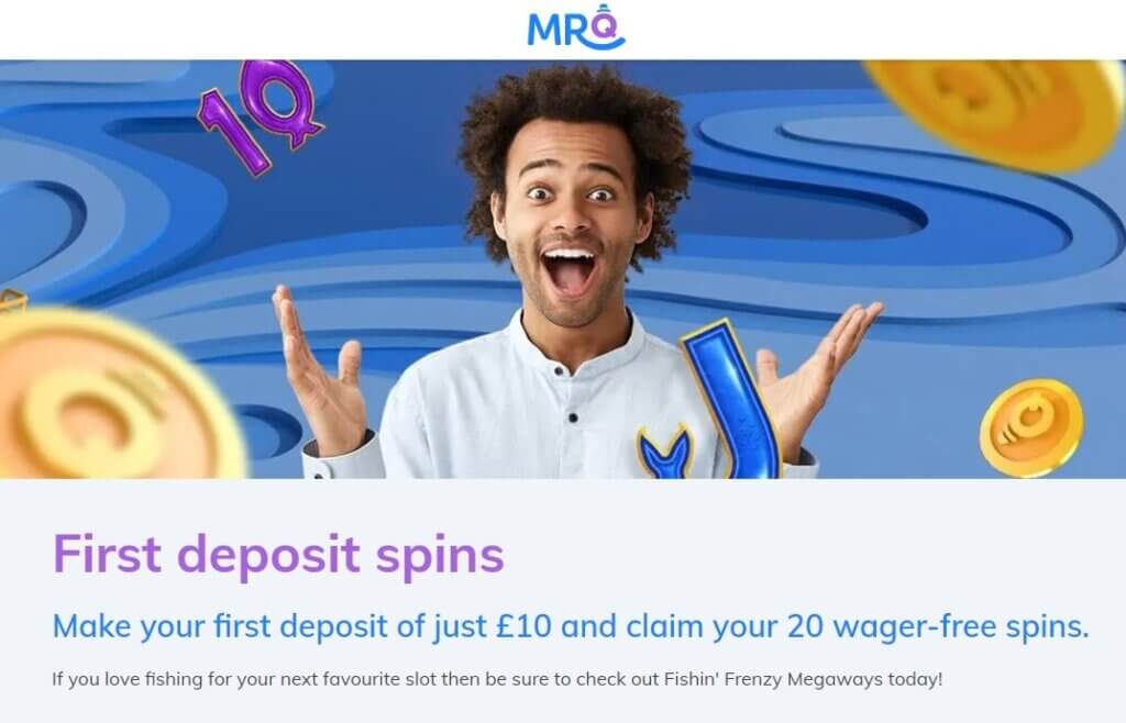 mrq casino first deposit free spins no wagering