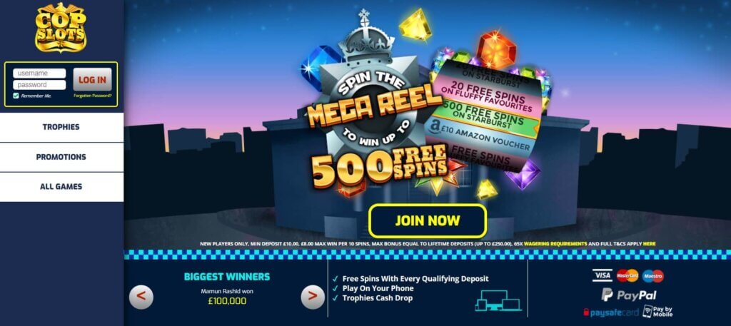 Cop Slots Bonus Promo Codes