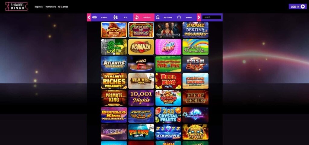 Showreel Bingo slot games