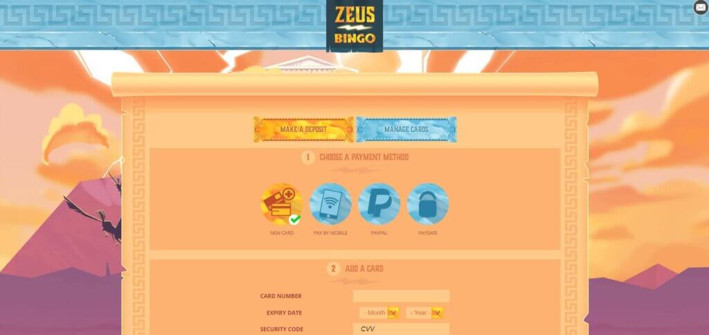 zeus bingo payment