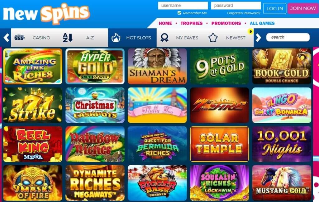 NewSpins casino games