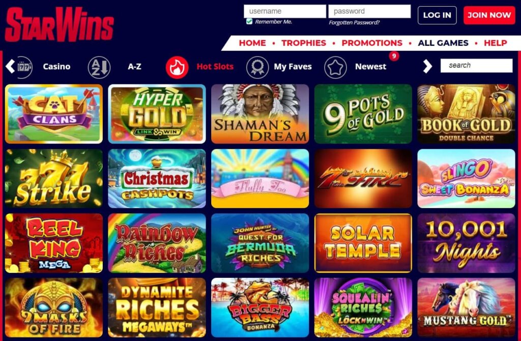 StarWins casino slot games