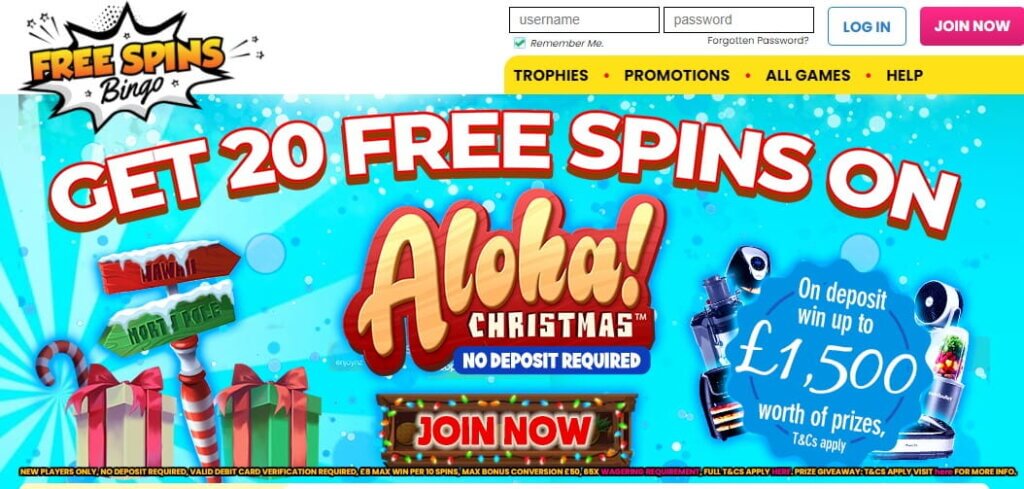Free Spins Bingo Bonuses