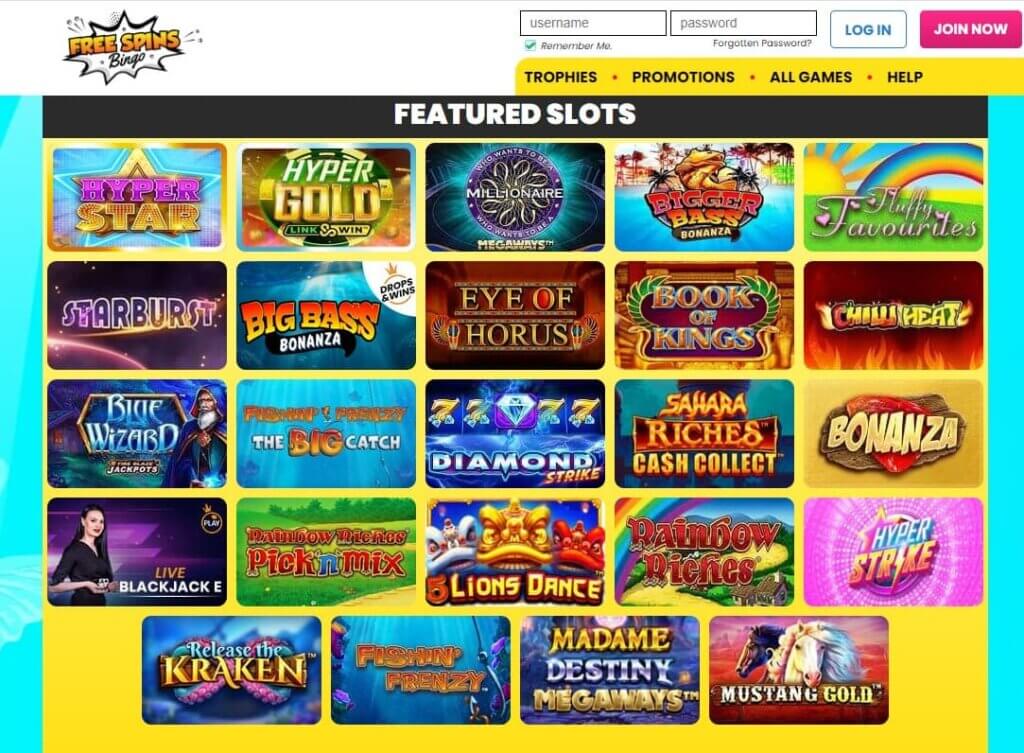 Free Spins Bingo slots