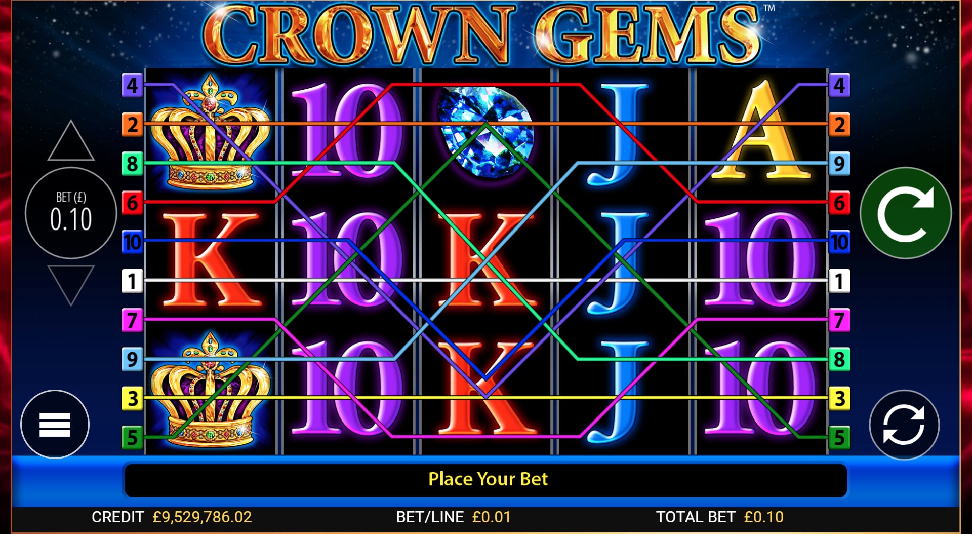 Crown Gems Free Spins