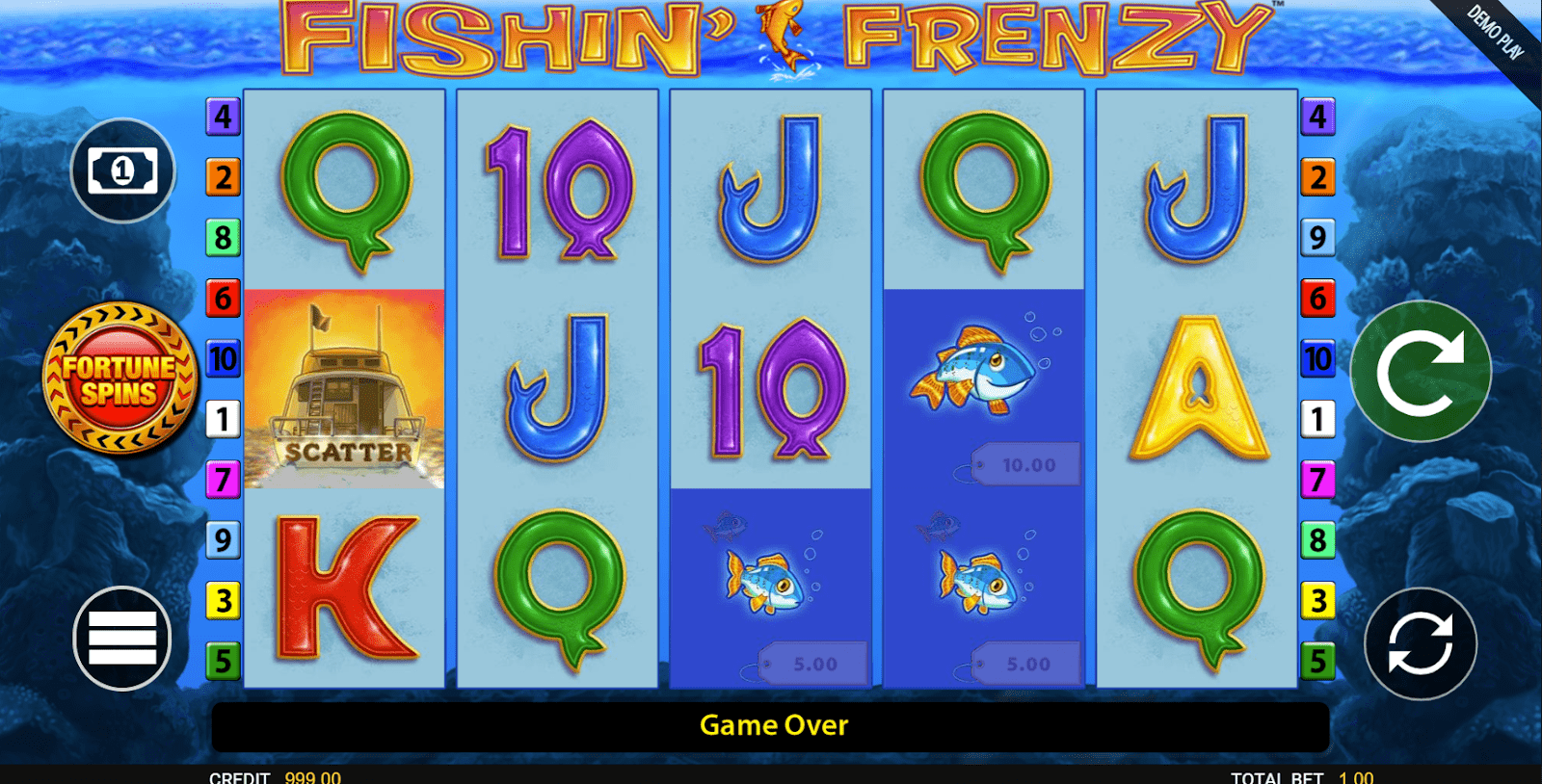 fishin frenzy fortune spins bonus