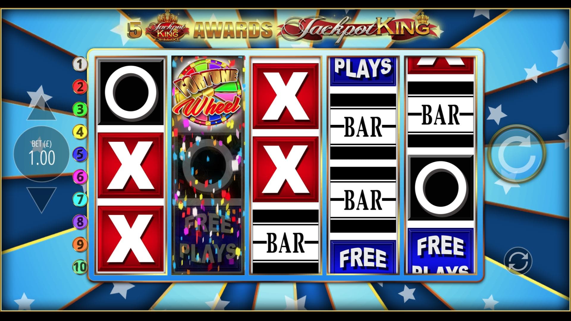 Mega Bars Fortune Wheel Jackpot King Free Spins