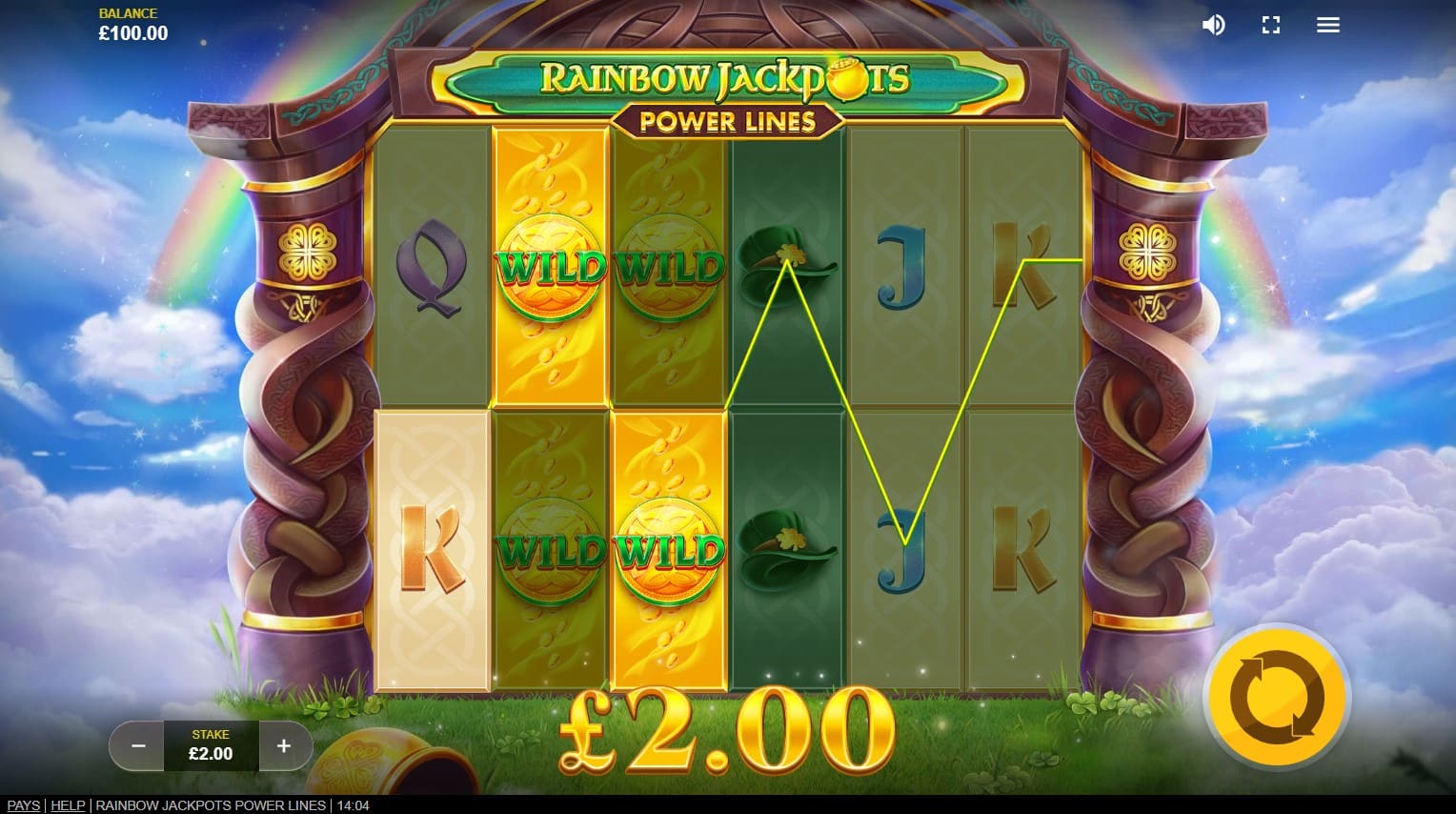 Rainbow Jackpots Power Lines Free Spins