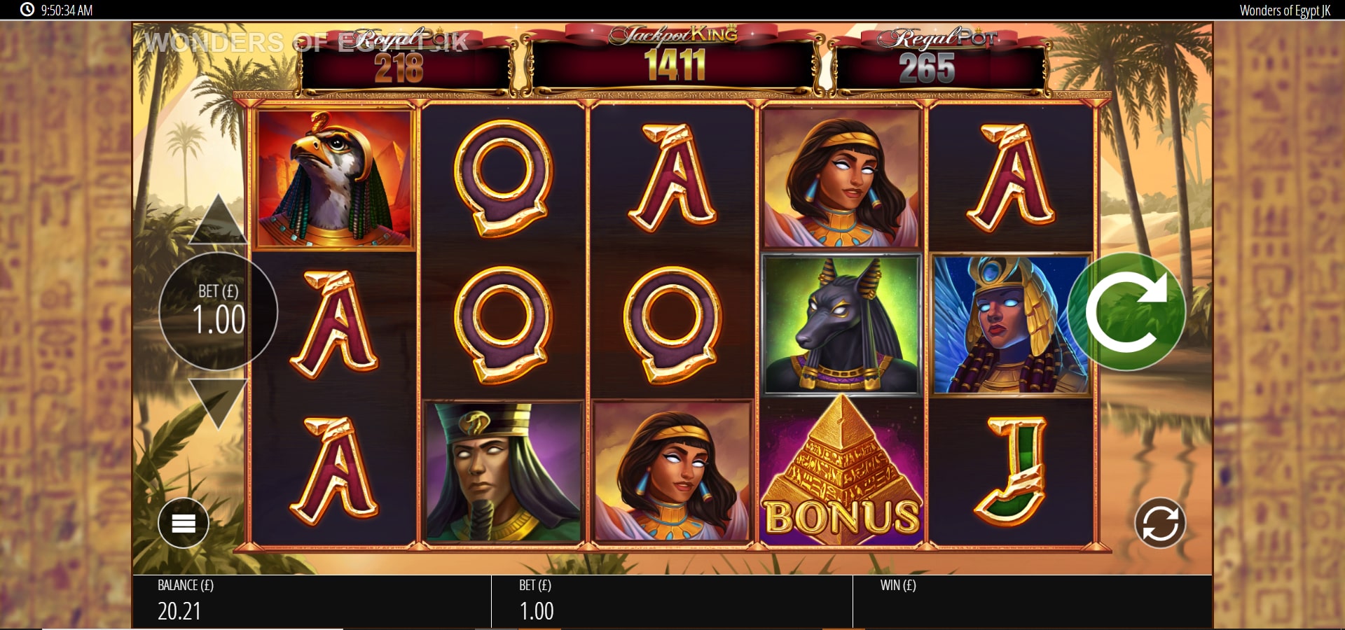 Wonders Of Egypt Jackpot King Free Spins