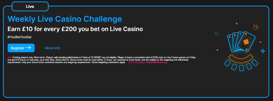 spinyo live casino challenge