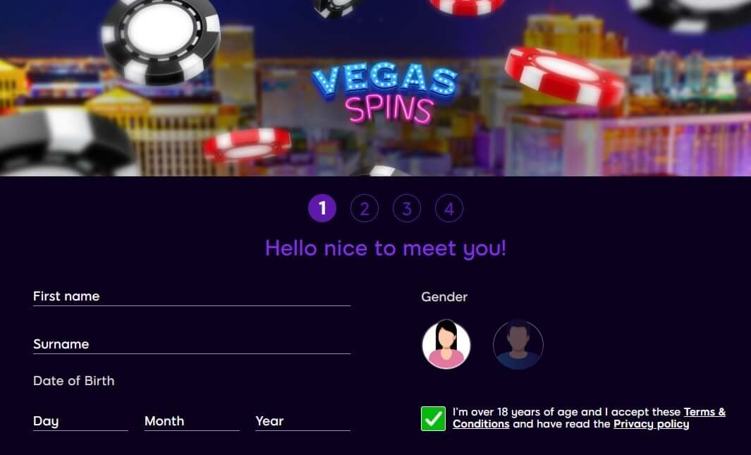 vegasspins registration