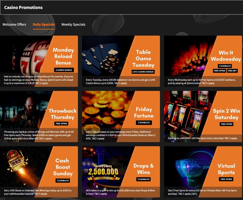 quinnbet casino promo codes